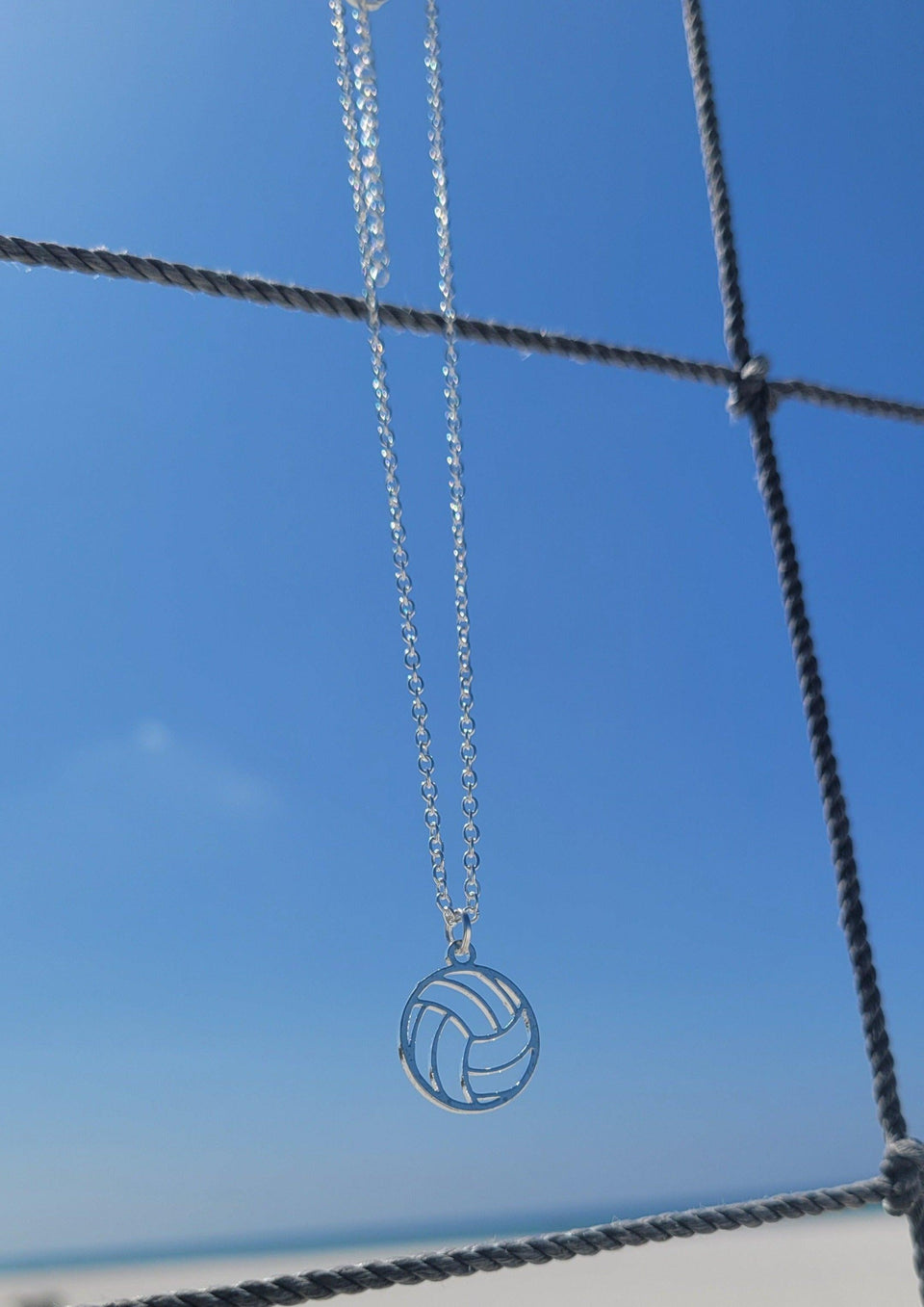 volleyball necklace sterling silver